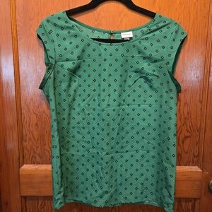Merona Women's Silky Top Green White (Size Small) Great Condition